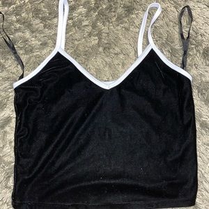 black velvet cropped tank top